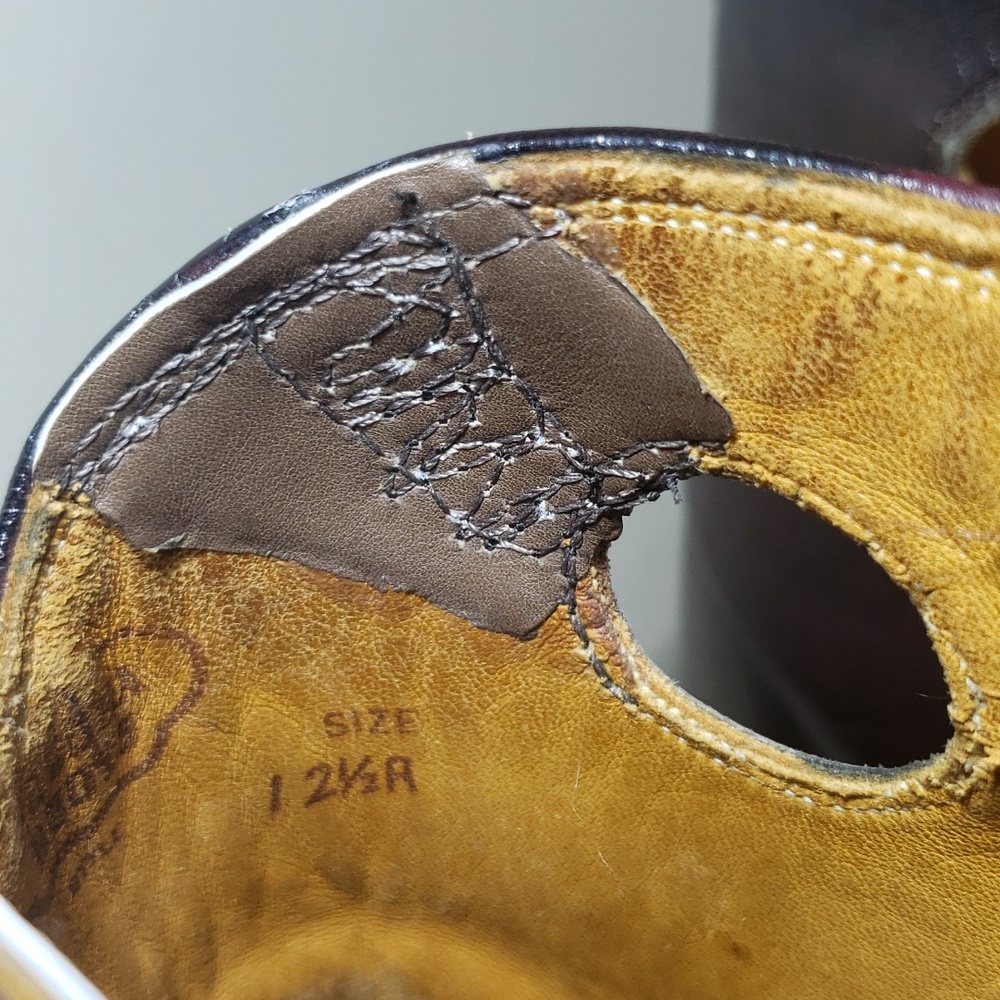 Nocona Cowboy Boots Vintage 1980s Dark Chocolate Tall Women's Size 12 1/2 R - Picture 15 of 16